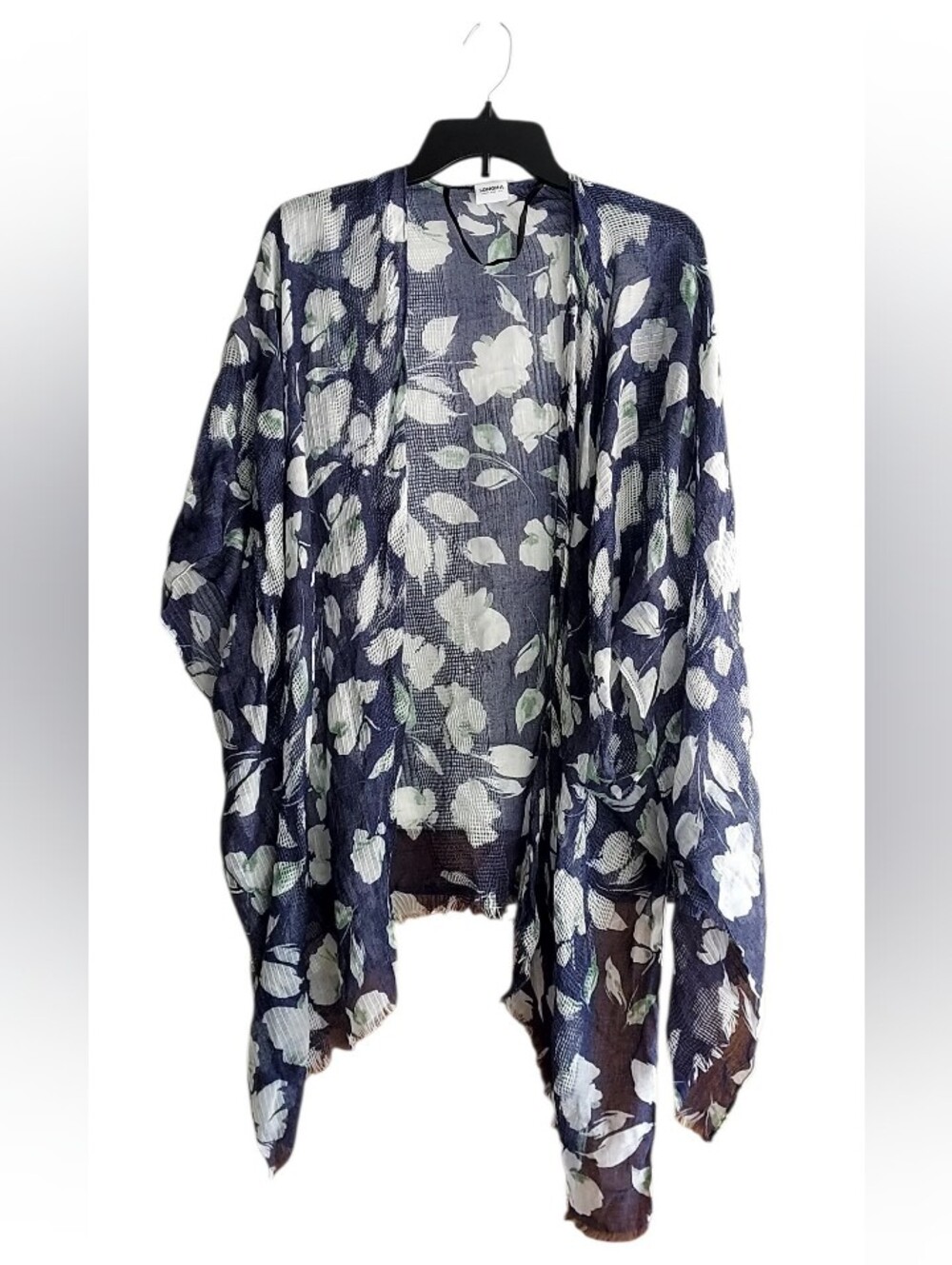 Sonoma Floral Navy Open-Front Women's Sweater Kimono